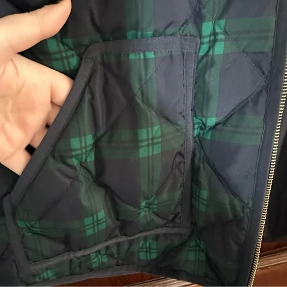 J. Crew Factory Blue and Green Plaid Vest - Picture 7 of 8
